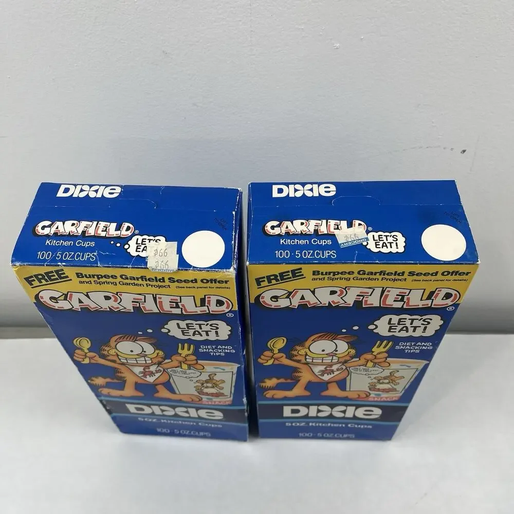 Vintage Garfield Dixie Kitchen Bathroom 100 5oz Dixie Cups 2 Packs (200)